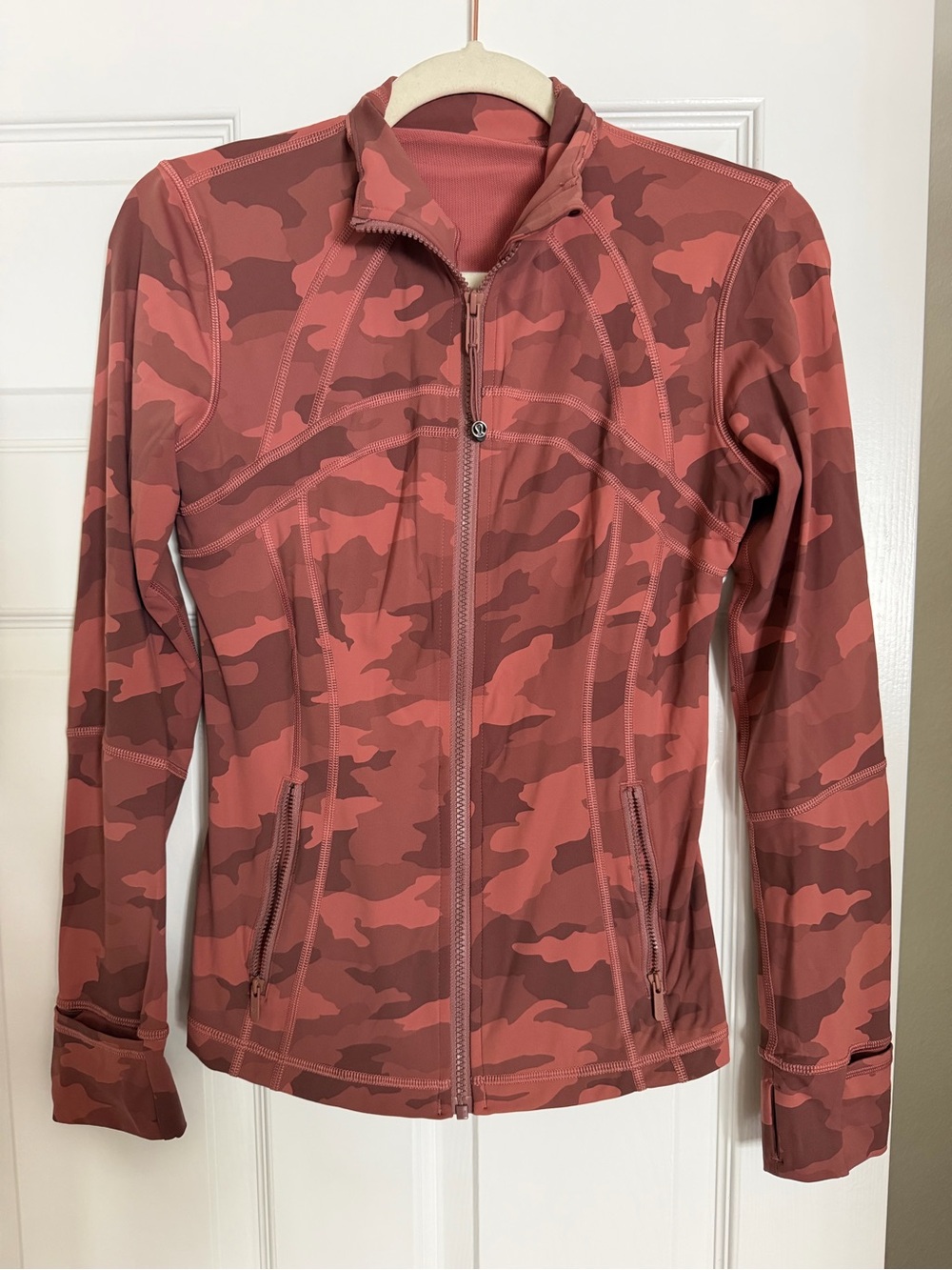 Lulu Lemon Women's Coral Camo Zip-Front Athletic Jacket